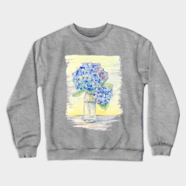 Blue Hydrangea, Still Life Crewneck Sweatshirt by JessicaRose